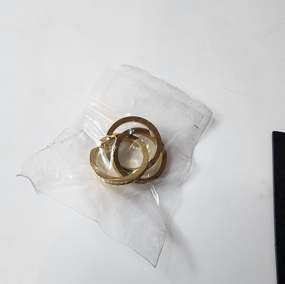 NEW Vita Fede Cassio Pavé Triple Ring Set Size 7.5 Stainless Steel Gold Painted - Picture 2 of 9